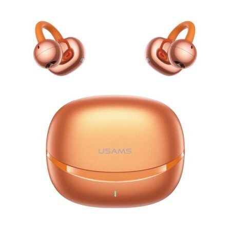 USAMS earphones με θήκη φόρτισης Echo R03, OWS, Φ11mm, 40/300mAh, πορτοκαλί