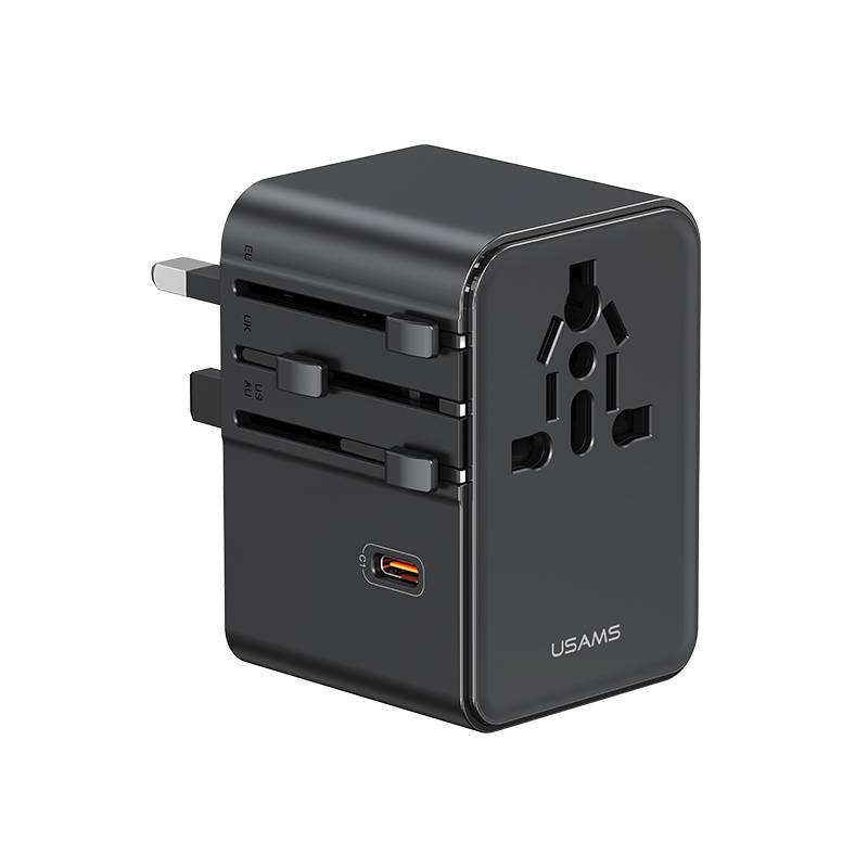 USAMS φορτιστής/αντάπτορας πρίζας CC310, 2x USB & 3x USB-C, universal, 70W, μαύρος