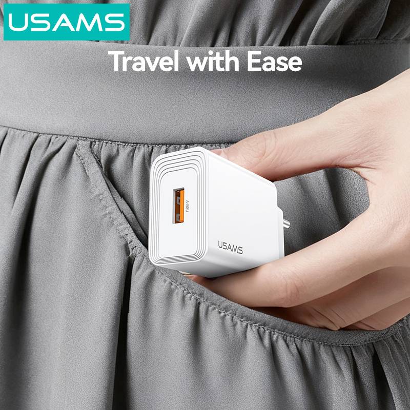 USAMS φορτιστής τοίχου CC324, USB, 18W, λευκός – φωτογραφία 4