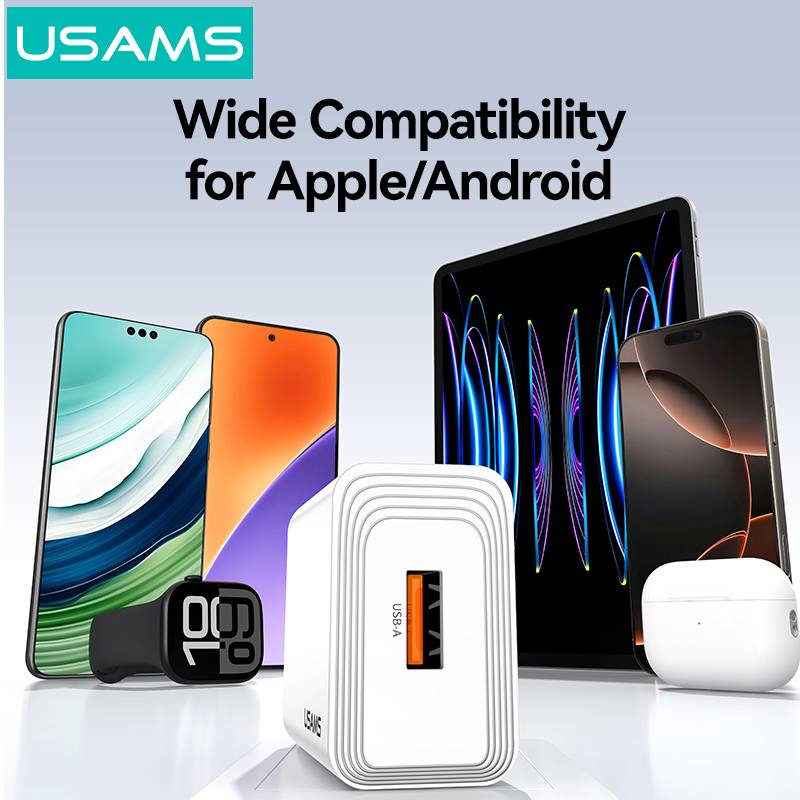 USAMS φορτιστής τοίχου CC324, USB, 18W, λευκός – φωτογραφία 5