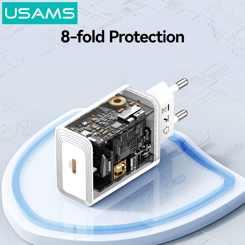 USAMS φορτιστής τοίχου CC325, USB-C, 20W, λευκός – φωτογραφία 3
