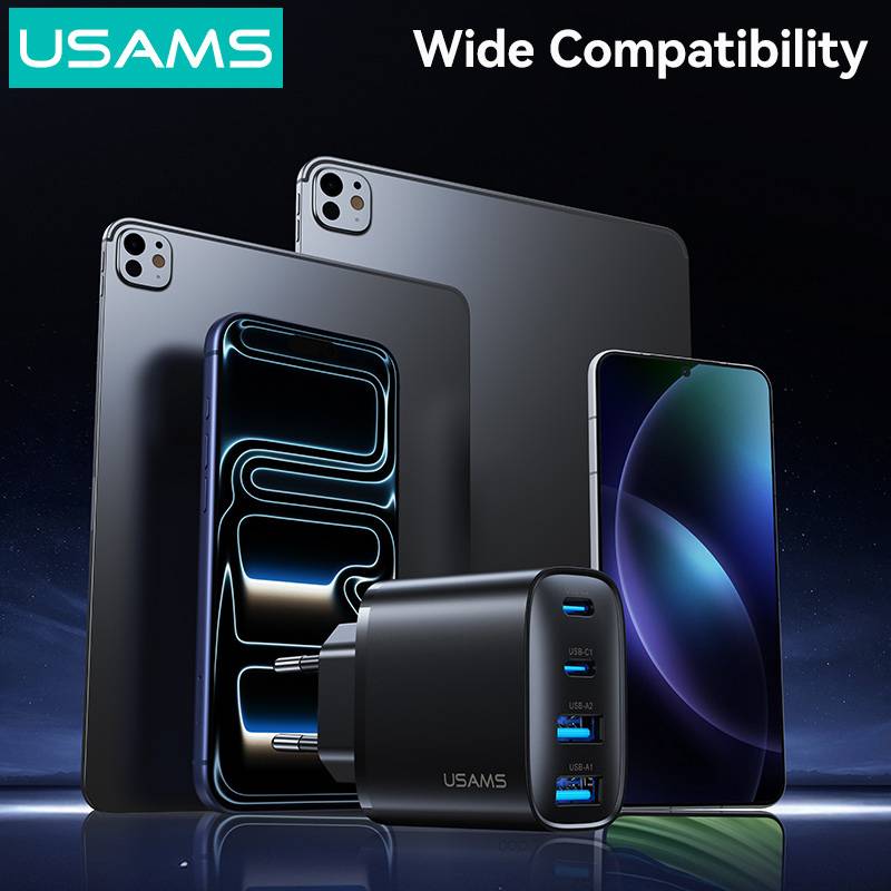 USAMS φορτιστής τοίχου CC330, 2x USB & 2x USB-C, 40W, GaN, μαύρος – φωτογραφία 5