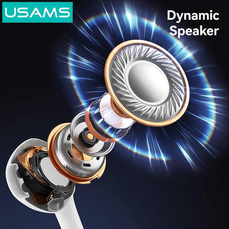 USAMS earphones με μικρόφωνο SJ771, USB-C σύνδεση, 1.2m, λευκά – φωτογραφία 4
