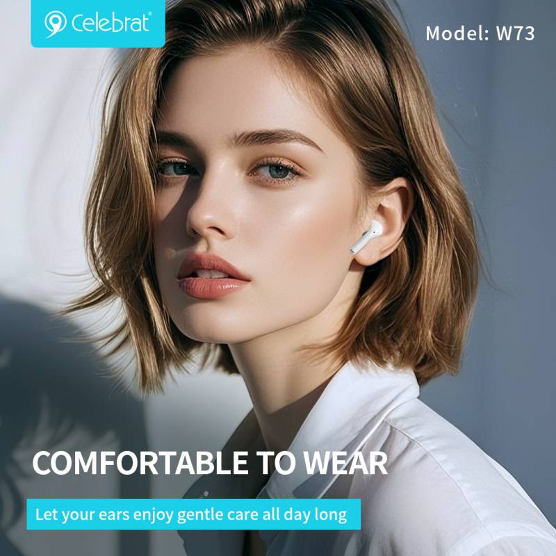 Celebrat earphones με θήκη φόρτισης W73, True Wireless, 13mm, 33/380mAh, μαύρα – φωτογραφία 2