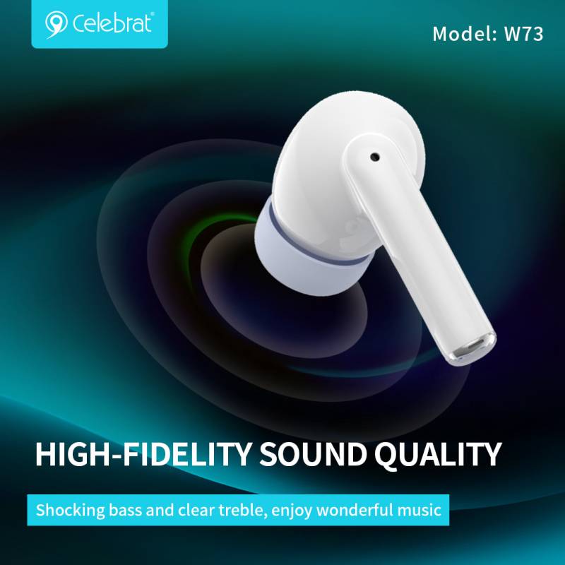 Celebrat earphones με θήκη φόρτισης W73, True Wireless, 13mm, 33/380mAh, μαύρα – φωτογραφία 3