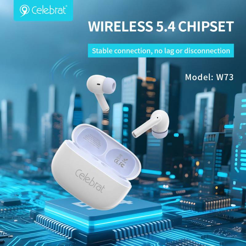 Celebrat earphones με θήκη φόρτισης W73, True Wireless, 13mm, 33/380mAh, μαύρα – φωτογραφία 4