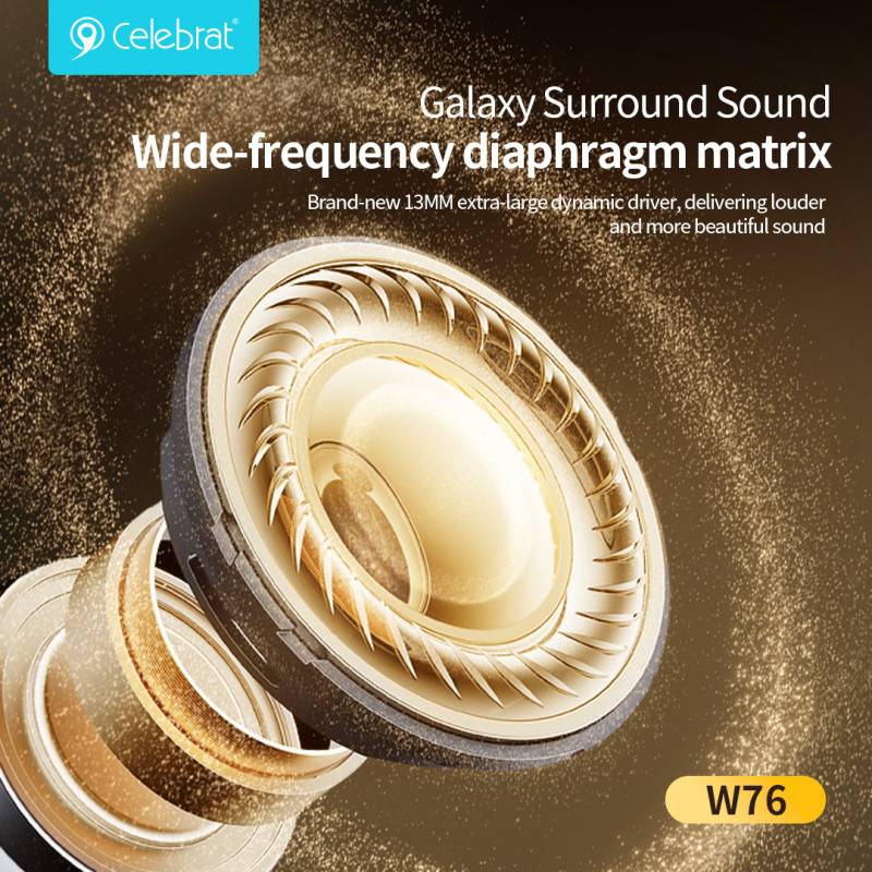 Celebrat earphones με θήκη φόρτισης W76, True Wireless, 13mm, 25/300mAh, λευκά – φωτογραφία 4