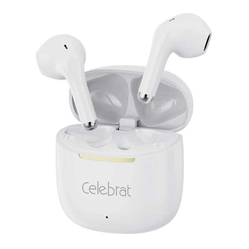 Celebrat earphones με θήκη φόρτισης W79, True Wireless, 13mm, 30/300mAh, λευκά