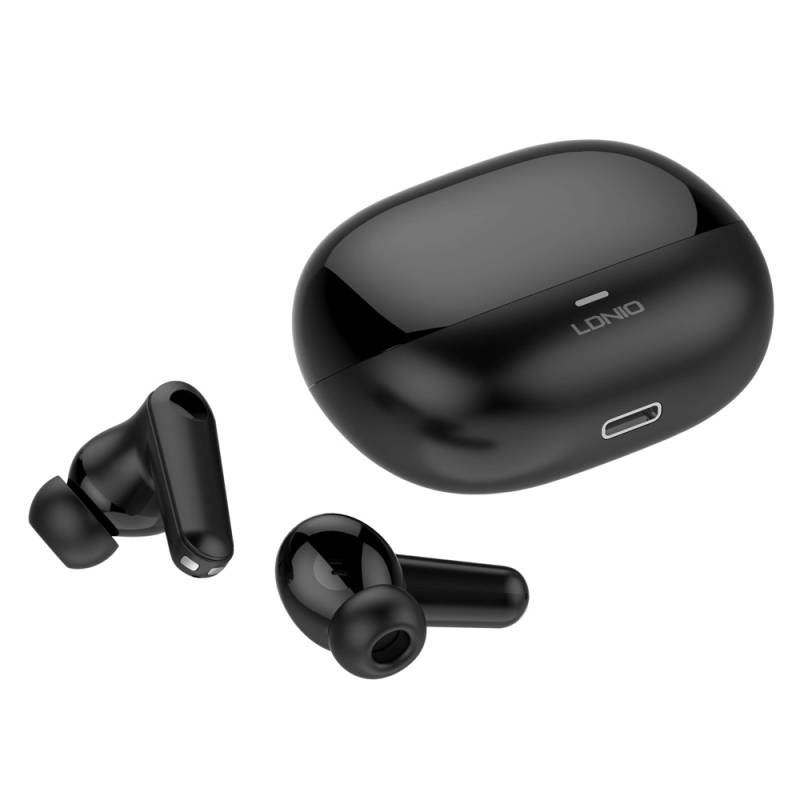 Ldnio earphones με θήκη φόρτισης T05, True Wireless, 13mm, 40/500mAh, μαύρα – φωτογραφία 4
