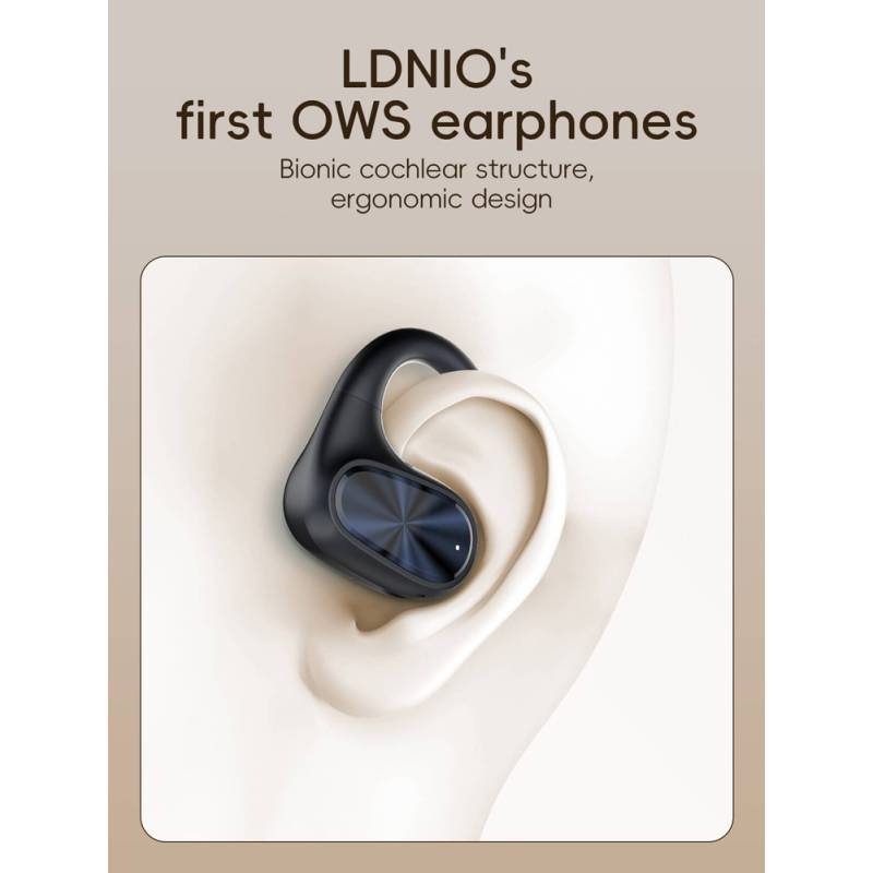 Ldnio earphones με θήκη φόρτισης T07, OWS Bone Conduction, 15mm, 60/500mAh, μαύρα – φωτογραφία 2