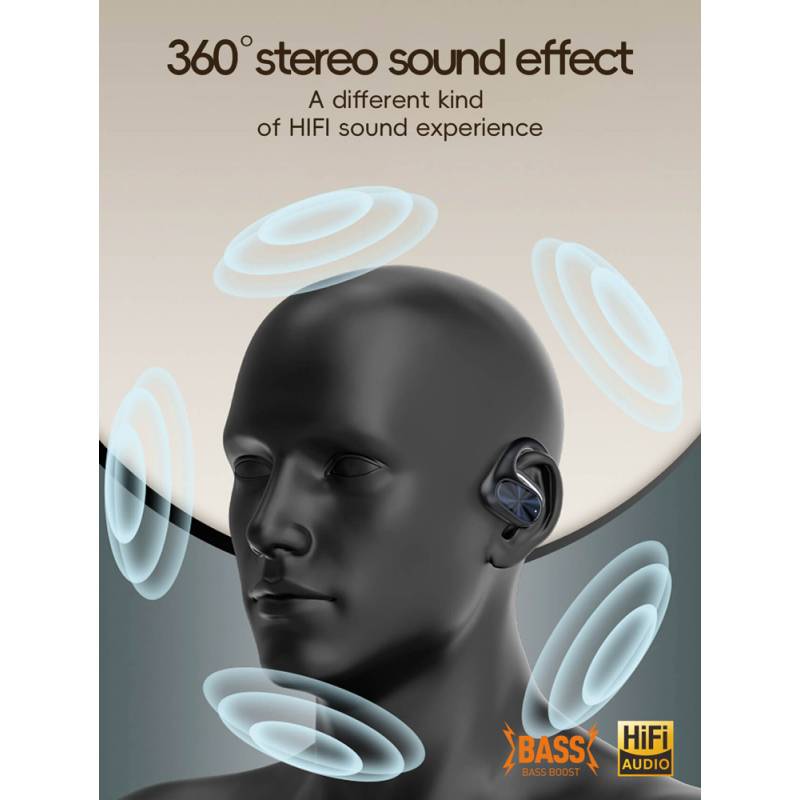 Ldnio earphones με θήκη φόρτισης T07, OWS Bone Conduction, 15mm, 60/500mAh, μαύρα – φωτογραφία 4