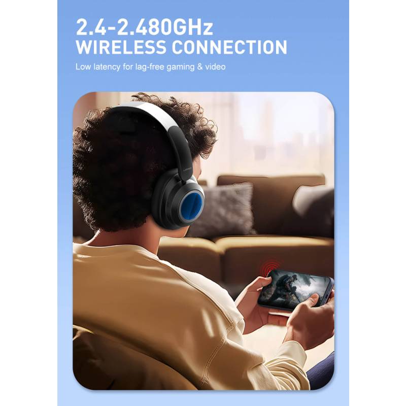 Ldnio headphones H01, ασύρματα & ενσύρματα, 40mm, 1000mAh, ANC, μαύρα – φωτογραφία 4