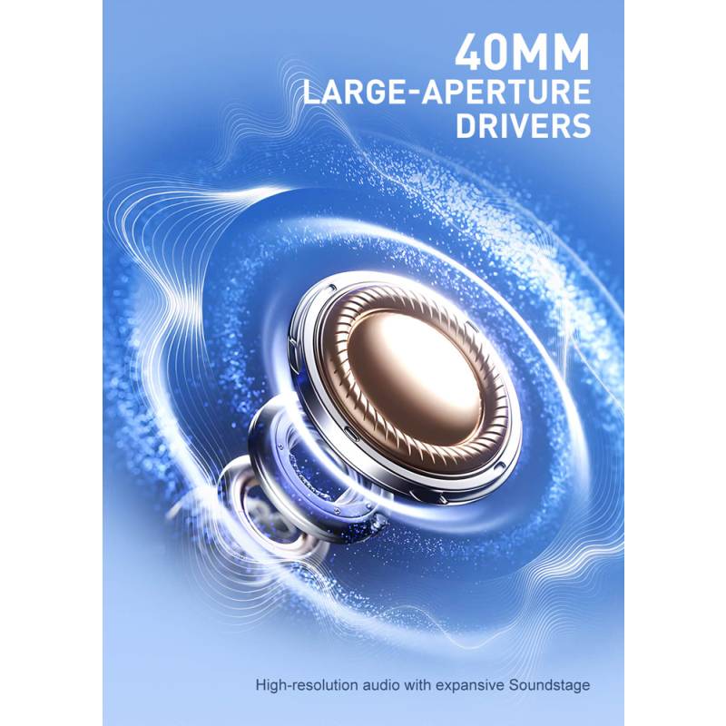 Ldnio headphones H01, ασύρματα & ενσύρματα, 40mm, 1000mAh, ANC, μαύρα – φωτογραφία 5