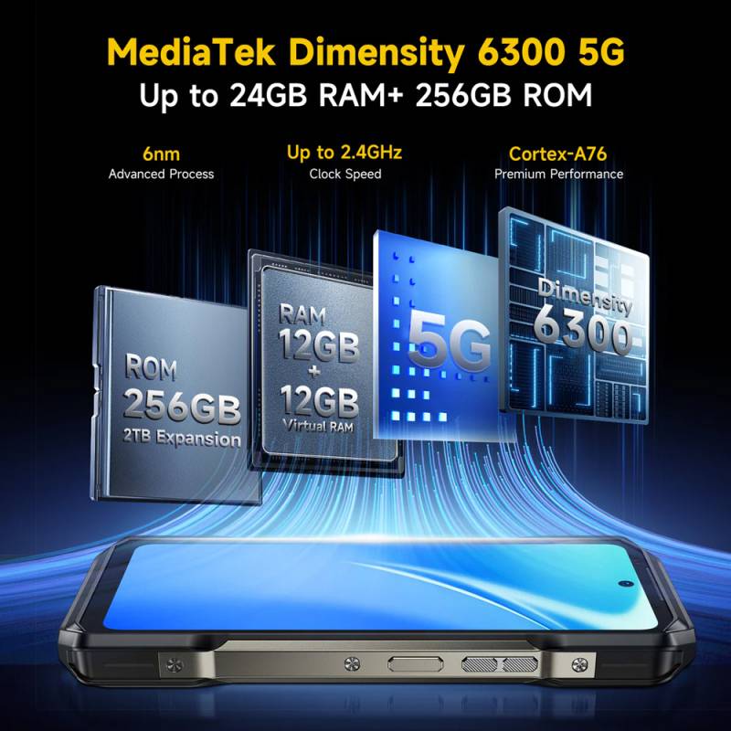 Ulefone smartphone Armor 27T Pro Plus, 6.78", 12/256GB, 5G, 10600mAh, FLIR 3.5, IP68/IP69K, μαύρο – φωτογραφία 6
