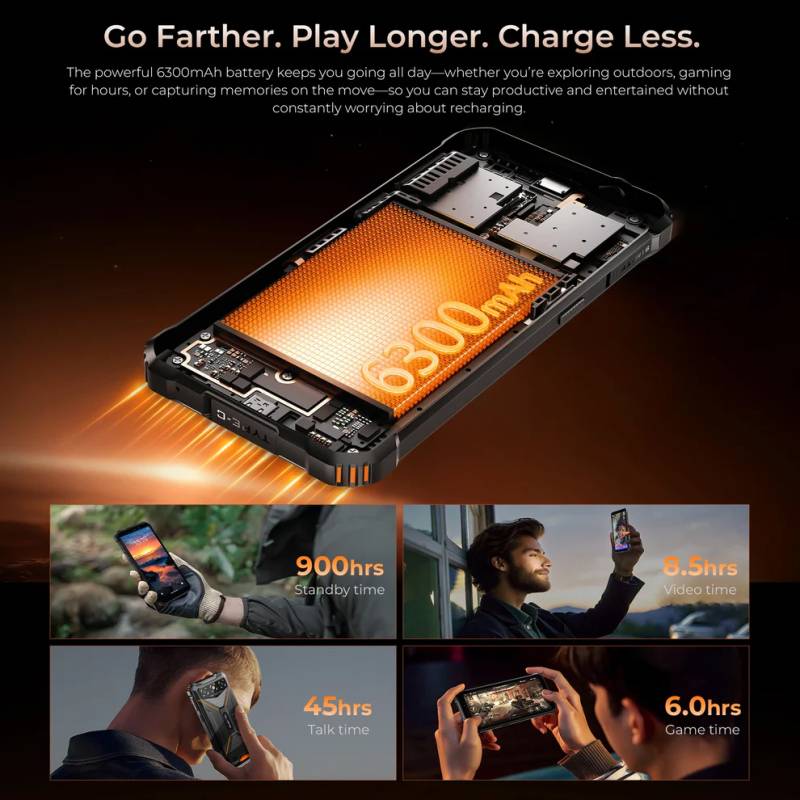 Oukitel smartphone G3, 6", 4/128GB, 6300mAh, IP68/IP69K/MIL-STD 810H, μαύρο – φωτογραφία 5