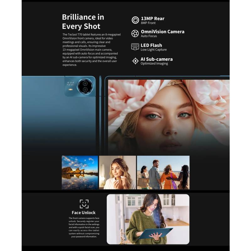 Teclast tablet T70, 14", 8/128GB, 4G, Android 14, 10000mAh, μπλε – φωτογραφία 5