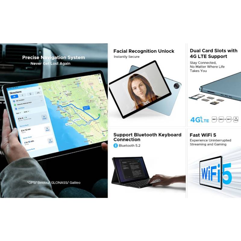 Doogee tablet Tab E3 Max, 14", 8/256GB, 4G, Android 16, 13500mAh, γκρι – φωτογραφία 5