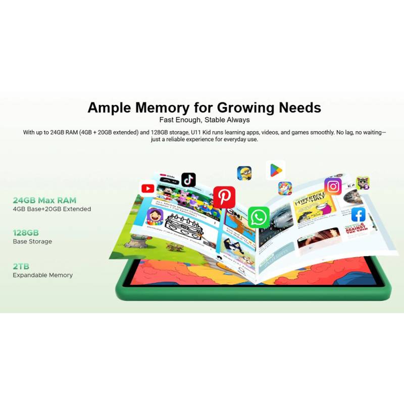 Doogee tablet U11 Kid, 11", 4/128GB, Android 16, 8580mAh, ροζ – φωτογραφία 6
