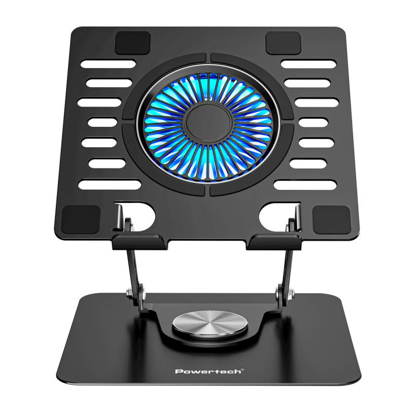 Powertech βάση & ψύξη laptop PT-1630 έως 17", 110mm LED fan, μεταλλική, μαύρη – φωτογραφία 6