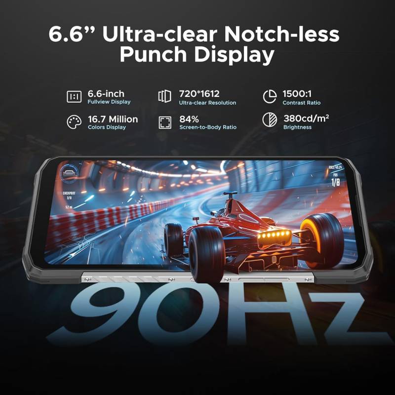 Doogee smartphone Blade10 Power, 6.6", 8/128GB, 10300mAh, IP68/IP69K/MIL-STD-810H, μαύρο – φωτογραφία 2