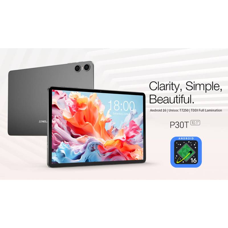 Teclast tablet P30T με πληκτρολόγιο/στυλό αφής/θήκη, 10.1", 3/128GB, Android 16, 6000mAh, γκρι – φωτογραφία 2