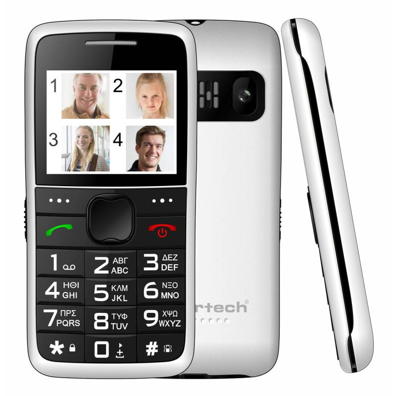 Powertech κινητό τηλέφωνο Sentry Eco V2, dual SIM, πλήκτρο SOS, λευκό – φωτογραφία 2