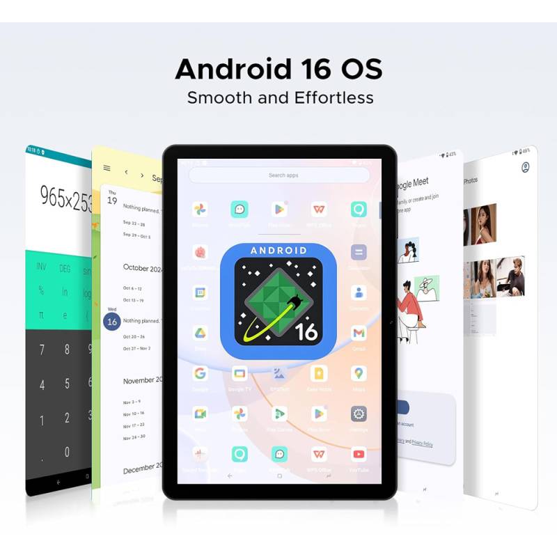 Doogee tablet Tab G5, 10.1", 3/128GB, 4G, Android 16, 7500mAh, μπλε – φωτογραφία 5