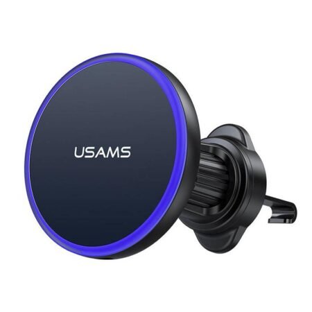 USAMS ασύρματος φορτιστής & βάση smartphone αυτοκινήτου CD277, αεραγωγών, 15W, μαύρος