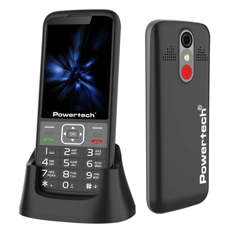 Powertech κινητό τηλέφωνο Sentry 3.36, 3.36", dual SIM, πλήκτρο SOS, μαύρο