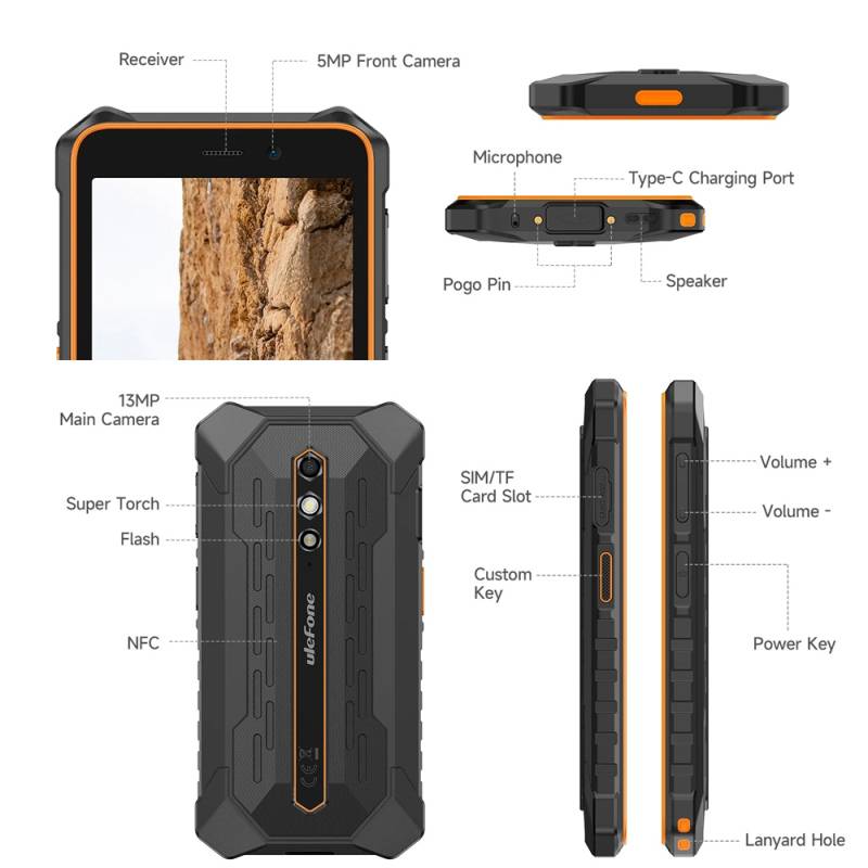 Ulefone smartphone RugKing 2 Pro, 5.45", 6/128GB, 4550mAh, IP68/IP69K/MIL-STD-810H, μαύρο – φωτογραφία 4