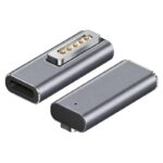 Powertech αντάπτορας τροφοδοσίας laptop YX-MS2-ANG, USB-C σε Magsafe 2, γωνιακός, ασημί