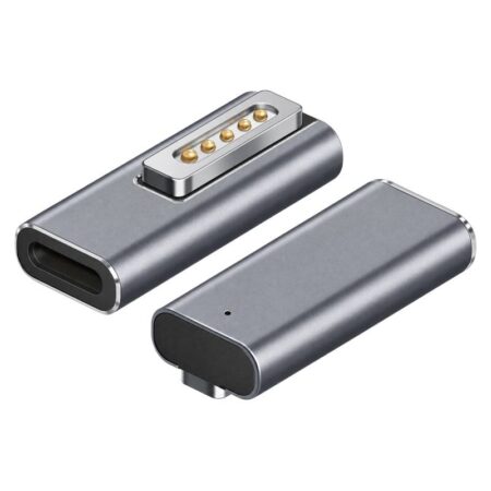 Powertech αντάπτορας τροφοδοσίας laptop YX-MS2-ANG, USB-C σε Magsafe 2, γωνιακός, ασημί