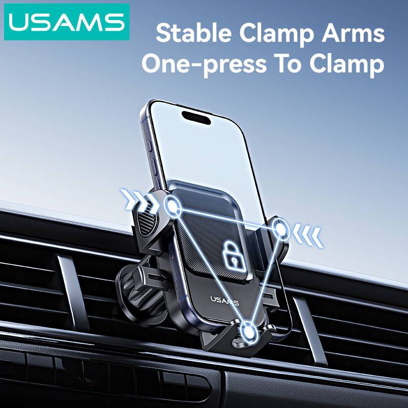 USAMS βάση smartphone αυτοκινήτου ZJ090 για αεραγωγούς, μαύρη – φωτογραφία 3