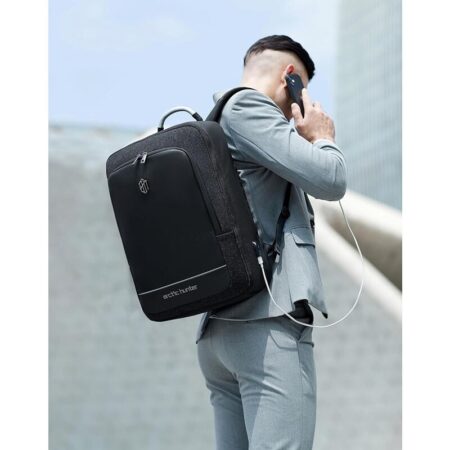 Arctic Hunter τσάντα πλάτης B00227L με θήκη laptop 17", 41L, USB, μαύρη – φωτογραφία 2