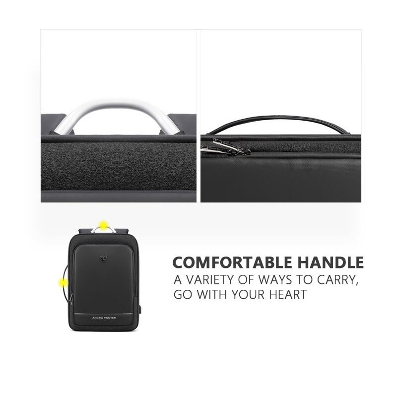 Arctic Hunter τσάντα πλάτης B00227L με θήκη laptop 17", 41L, USB, μαύρη – φωτογραφία 3