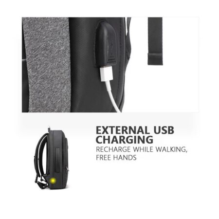 Arctic Hunter τσάντα πλάτης B00227L με θήκη laptop 17", 41L, USB, μαύρη – φωτογραφία 4