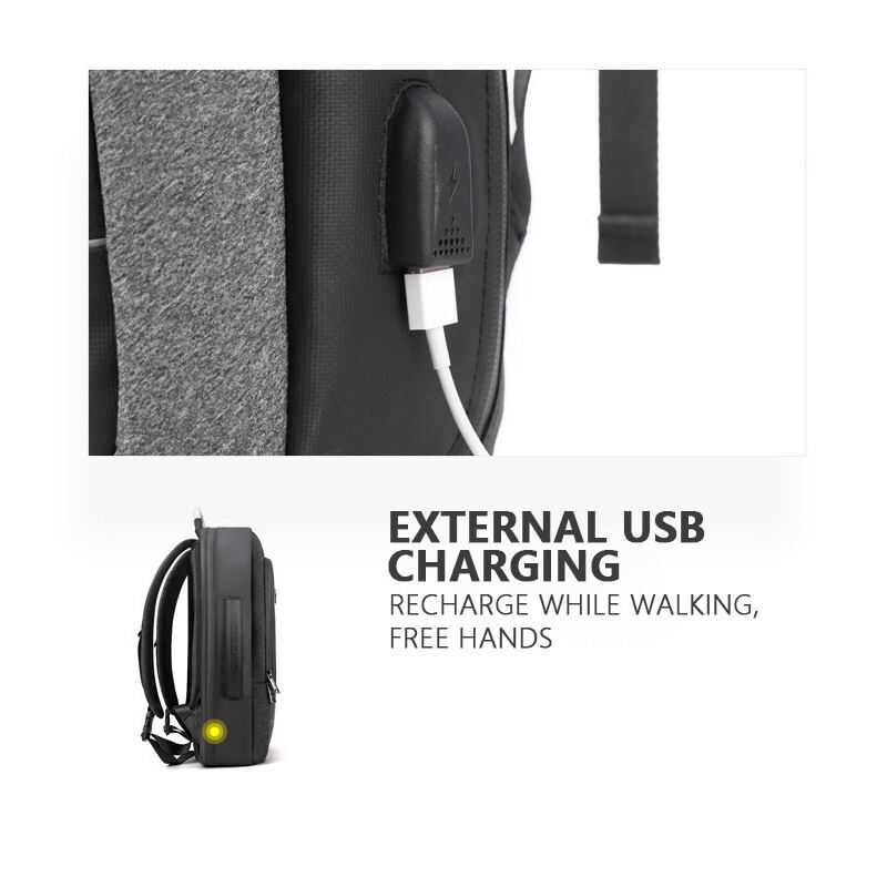 Arctic Hunter τσάντα πλάτης B00227L με θήκη laptop 17", 41L, USB, μαύρη – φωτογραφία 4