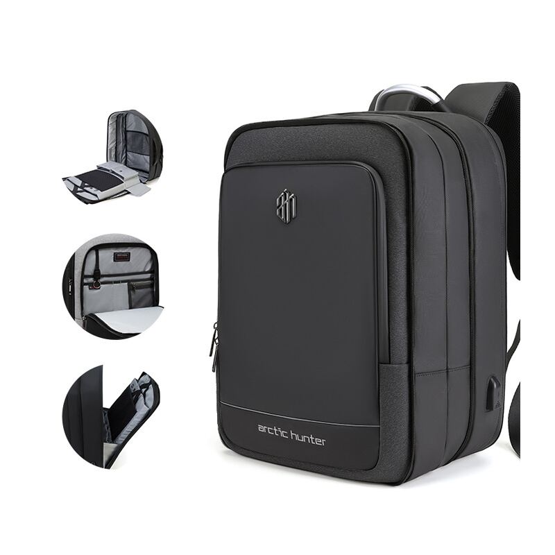 Arctic Hunter τσάντα πλάτης B00227L με θήκη laptop 17", 41L, USB, μαύρη – φωτογραφία 8