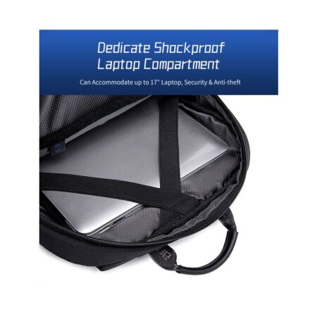 Arctic Hunter τσάντα πλάτης B00544 με θήκη laptop 17", 40L, USB, μαύρη – φωτογραφία 6