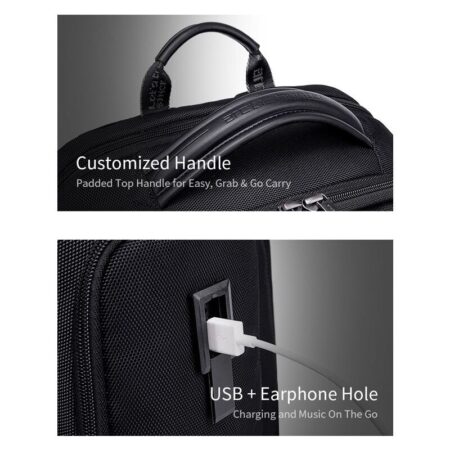 Arctic Hunter τσάντα πλάτης B00544 με θήκη laptop 17", 40L, USB, μαύρη – φωτογραφία 9