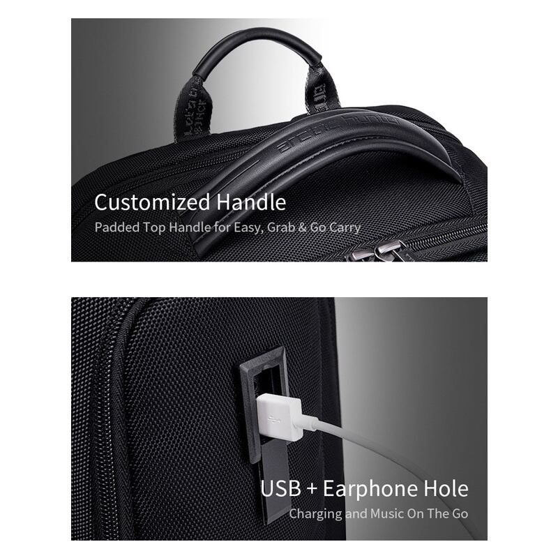 Arctic Hunter τσάντα πλάτης B00544 με θήκη laptop 17", 40L, USB, μαύρη – φωτογραφία 9