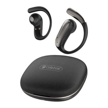 Celebrat earphones με θήκη φόρτισης W84, OWS, 13mm, 30/300mAh, μαύρα