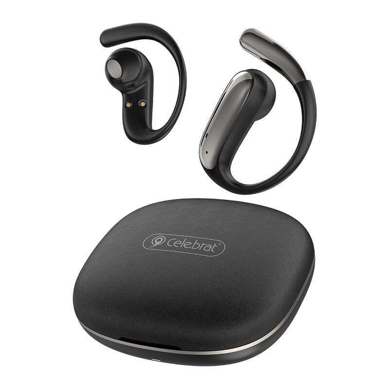 Celebrat earphones με θήκη φόρτισης W84, OWS, 13mm, 30/300mAh, μαύρα