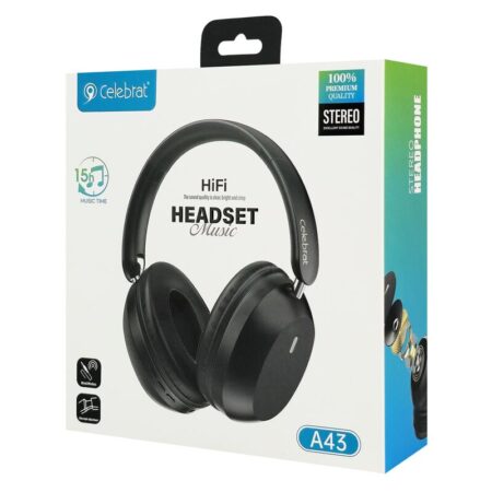 Celebrat headphones A43, ασύρματα & ενσύρματα, 40mm, 300mAh, μαύρα – φωτογραφία 5