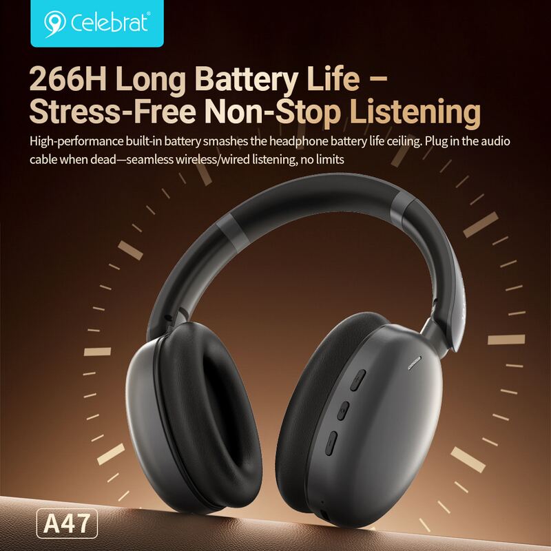 Celebrat headphones A47, ασύρματα & ενσύρματα, 40mm, 400mAh, ANC, γκρι – φωτογραφία 5