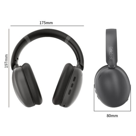 Celebrat headphones A47, ασύρματα & ενσύρματα, 40mm, 400mAh, ANC, γκρι – φωτογραφία 6