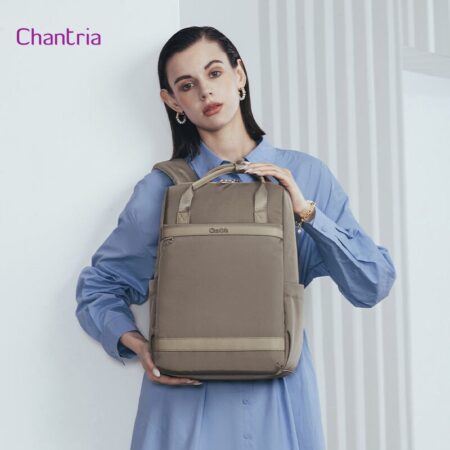 Chantria γυναικεία τσάντα πλάτης CB00639 με θήκη laptop 14", 12.5L, χακί – φωτογραφία 2