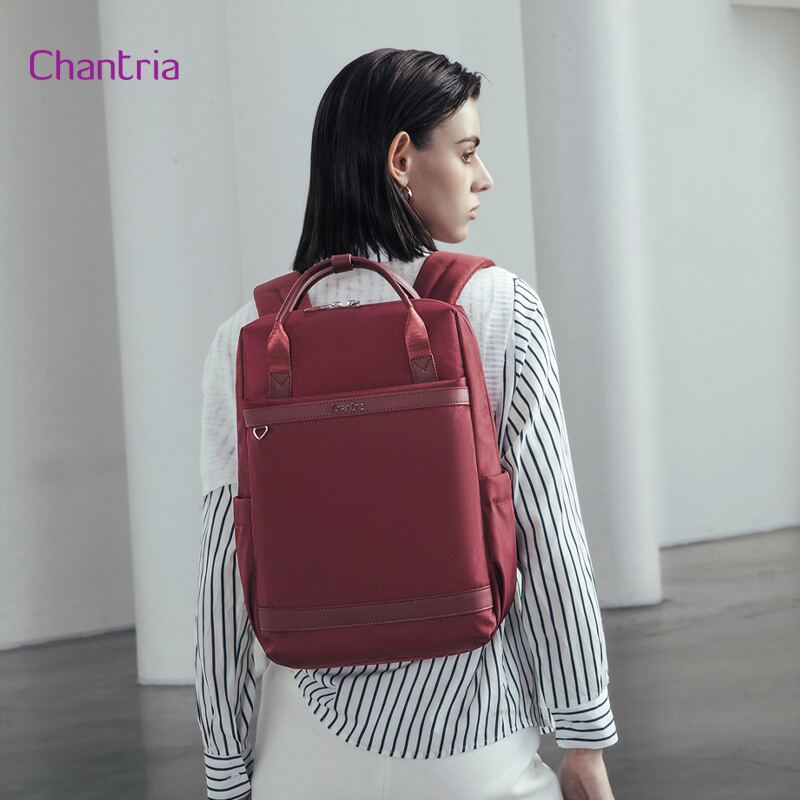 Chantria γυναικεία τσάντα πλάτης CB00639 με θήκη laptop 14", 12.5L, κόκκινη – φωτογραφία 2