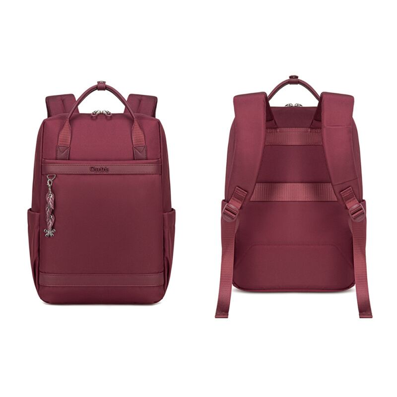 Chantria γυναικεία τσάντα πλάτης CB00639 με θήκη laptop 14", 12.5L, κόκκινη – φωτογραφία 5