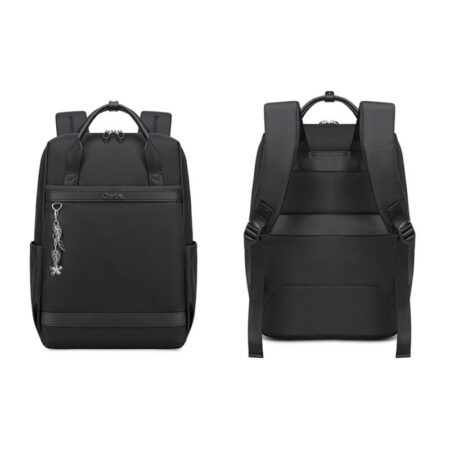 Chantria γυναικεία τσάντα πλάτης CB00639 με θήκη laptop 14", 12.5L, μαύρη – φωτογραφία 5